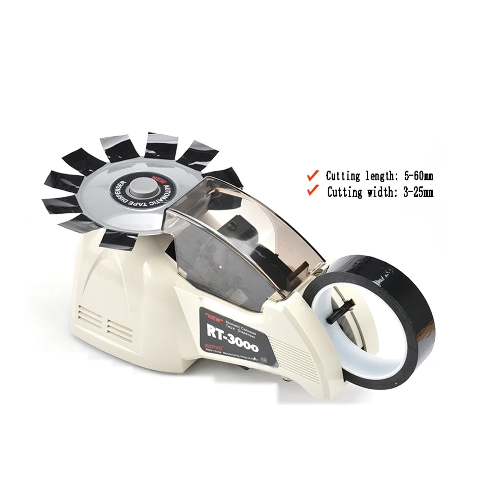 RT-3000 Automatic Tape Cutting Machine, Disc Tape Cutting Machine Width 5-25MM Length 10-60MM Self-adhesive Paper Dispenser ,High Efficiency