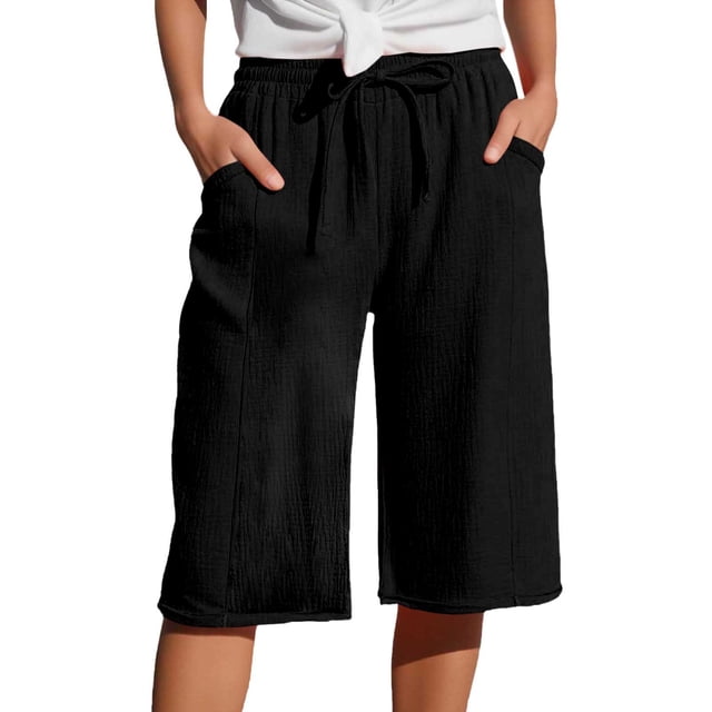 Pantalones deportivos casuales de mujer de cintura alta y pierna recta - Poliéster spandex suave, cintura elástica, corte holgado para correr y hacer yoga - S-XXL