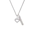 thumbnail image 2 of Delight Jewelry Silvertone Small Crystal Heart with Nurse Hat Silvertone Fearless Bar Charm Necklace, 23", 2 of 4