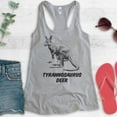 thumbnail image 2 of Tyrannosaurus Deer Tank Top, Ladies Racerback Tank Top, Kangaroo Tank, Roo Tank, Heather Gray, Large, 2 of 3