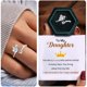 thumbnail image 2 of To My Daughter Ring Silver Rhinestone Ring Minimalist Anxiety Ring Gift for Her Back To School Gift Tamaño del anillo Ajustable Abertura, 2 of 6
