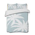 thumbnail image 2 of Quilts Twin Size, Summer Tropical Tree Soft Comforter Bedding Set for Bed, Coastal Sky Blue Palm Trees Lightweight Quilted Bedspread with Pillow Cover(2 Pieces) for All Season, 68x86 Inch, 2 of 7