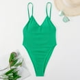 thumbnail image 6 of WREESH Womens One Piece Swimsuit Solid Color Swim Suits Fashion Bikini Set Swimsuit Two Filled Soild Swimwear Beachwear Sleeveless Bathing Suits Green, 6 of 9