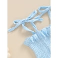 thumbnail image 6 of Nygoyerh Toddler Baby Girls Summer Solid Color Outfits Sleeveless Bandage Camisole Tops + Elastic Shorts 2Pcs Infant Cute Soft Cotton Linen Shorts Sets 6M 9M 12M 18M 24M 3T, 6 of 8