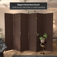 thumbnail image 2 of Oriental Furniture 7 ft. Tall Woven Fiber Room Divider - Dark Mocha - 6 Panel, 2 of 5