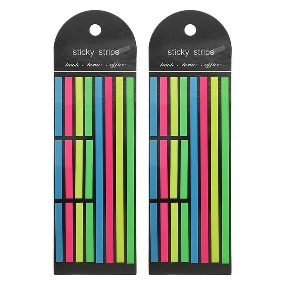 NUOLUX 2Pcs Highlighter Tape Long and Short Page Tabs Colorful Page Markers Sticky Marking Strips