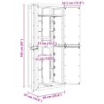 thumbnail image 4 of vidaXL Armoire de Rangement d'Extérieur Gris et Noir 65x37x165 cm PP, 4 of 5