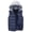 Navy Blue, variant on comerut Men Autumn Winter Warm Vest with Hood Zipper Closure Waterproof Cold Prevention Sleeveless Casual Jacket Vest