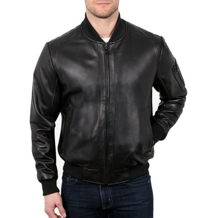 Mens Motorcycle Full-Zip Leather Jacket XL - Walmart.com