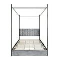 thumbnail image 5 of Home Design Hobart Full Upholstered Metal Storage Canopy Bed Frame with Square-Tufted Headboard and Four Under-Bed Drawers, Silver Gray, Easy Assembly, 5 of 9