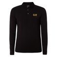 thumbnail image 5 of EA7 Logo Jersey Longsleeved Polo Shirt, Black, 5 of 5