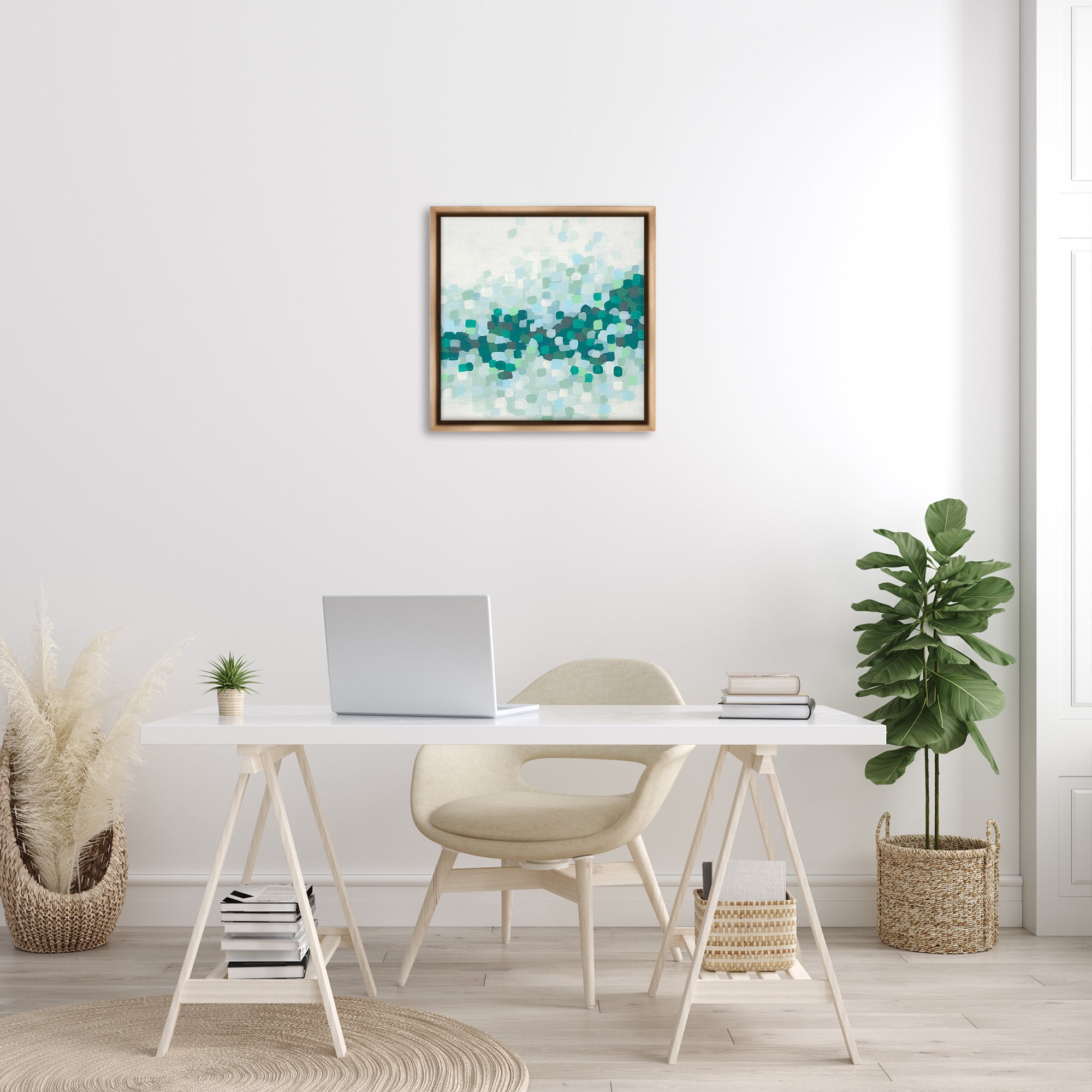 Stupell Industries Modern Dotted Terrain Abstract Painting Brown Floater Framed Canvas Art Print Wall Art, 25 x 25