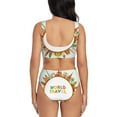 thumbnail image 3 of Kdxio World Travel3 Print Women's 2 Piece High Waisted Wrap Spaghetti Strap Summer Swimsuit Bikini Set-, 3 of 7