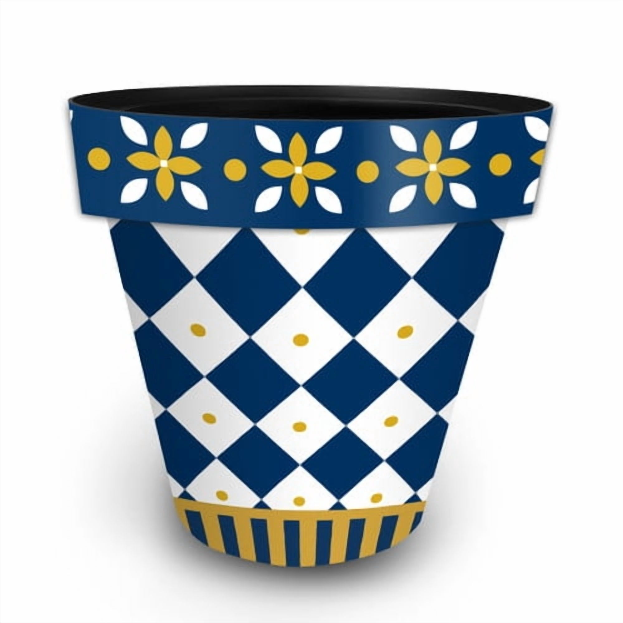 Briarwood Lane Blue and Gold Large Planter
