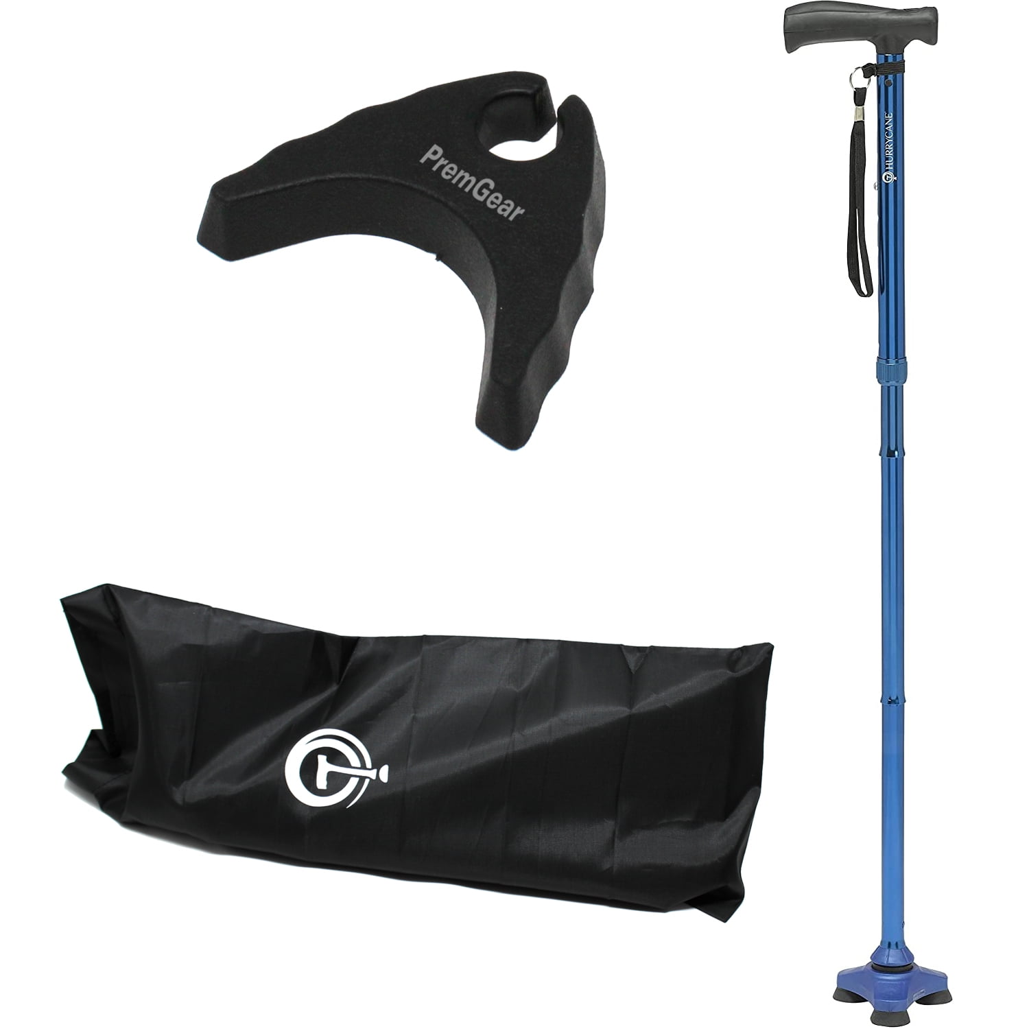 HurryCane Freedom Edition Foldable with T Handle Walking Cane for Men
