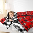 thumbnail image 4 of Feelyou Teens Red Dirt Bike Bedding Comforter Set, Motorcycle Extreme Sport Twin Comforter Sets, Black White Buffalo Reversible Bedding Set, Luxury Bedroom Decor, 2pcs, 4 of 8