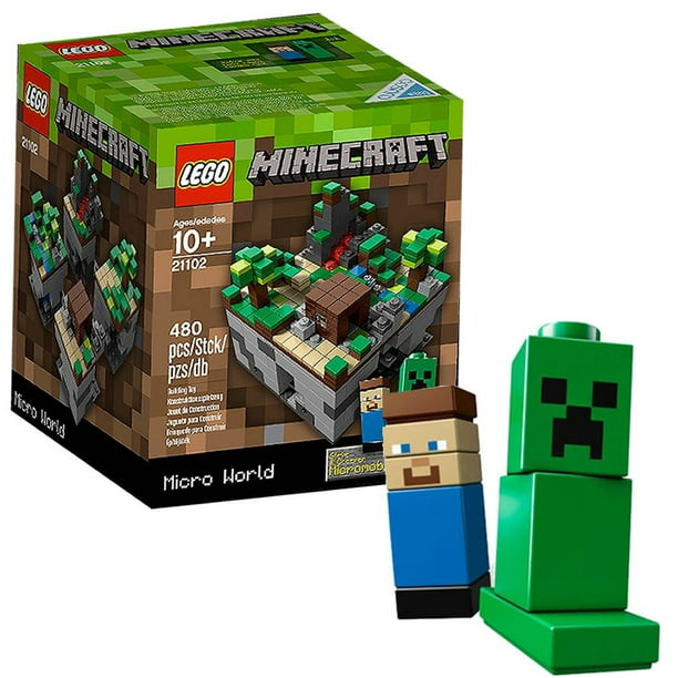 Lego Cuusoo Minecraft Micro World The First Night 21102 Steve Creeper Build Toy Walmart Com Walmart Com