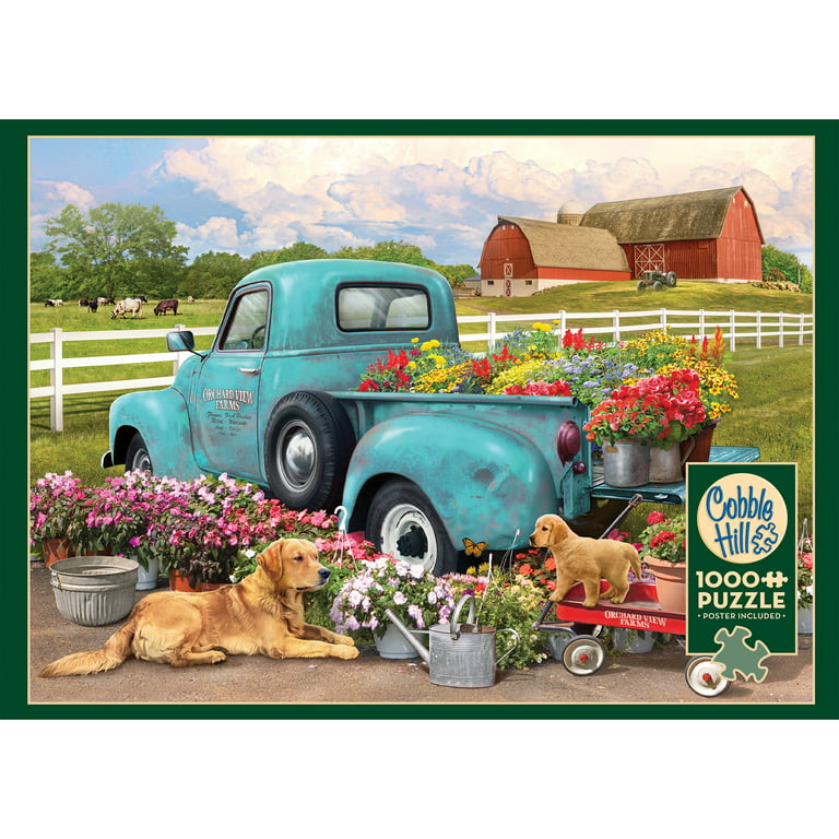 Flower Press: Happiness  1000 Piece — USA Cobble Hill Puzzles