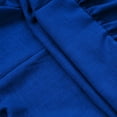 thumbnail image 4 of VEKDONE Women's Maxi Dress Long Sleeve Button Down V Neck Vintage Dress Casual Ruffle Hem Side Split Western Long Dress Solid Color Slim Fit Dresses Blue XL, 4 of 7