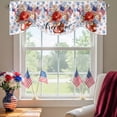 thumbnail image 2 of 4th of Tie Up Valances Curtain, Adjustable Kitchen July American Flag Patriotic Star Flowers Valances for Windows Decor, Rod Pocket Short Curtains Set for Bedroom/Bathroom, 60"x18", 2 of 9