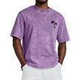thumbnail image 4 of Short Sleeve Shirts for Men Vintage Oversized T Shirt Washed Casual Crew Neck T Shirt Palm Tree Graphic Tees, 3XL, 4 of 4