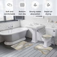 thumbnail image 5 of Marble Grey Bath Mat 3 Piece Bathroom Rug Set, Modern Gold Luxury Neutral Texture Non Slip Bath Rug Contour Mat and Toilet Lid Cover, Absorbent Shower Mats Soft Bath Rugs and Mats Sets, 5 of 8