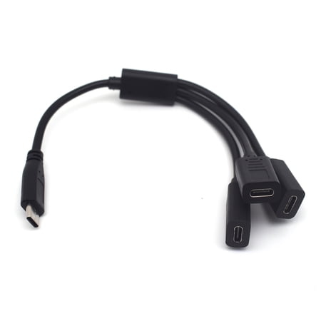 20cm USB-C Splitter Cable, Type-C Male to 3 USB-C Female 3 Port Hub Extension Cord, Data & Charging Adapter for Android Tablets, MacBook, Keyboards