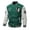 Green, variant on Mens Casual Varsity Jacket Autumn Winter Button Front Letter Patch Ribbed Collar Cuffs Hem Lightweight Outerwear Coat