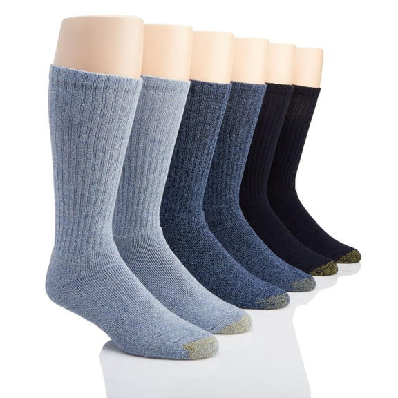 Gold Toe Men's Harrington Casual Crew Socks, 6 Pairs