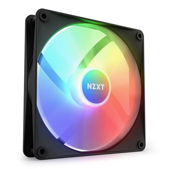 Ventilador NZXT F140 RGB Core de 140 mm montado en un hub con 8 LED negro