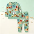 thumbnail image 2 of mgoYE Toddler Baby Boy Outfit Fall Winter Boy Clothes Long Sleeve Cute Cartoon Sweatshirts Pants Outfits, 2 of 9