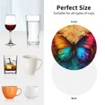 thumbnail image 6 of Fuzoiu Vibrant Rainbow Butterfly A Print Leather Coasters Set,Drink Coasters Set of 4,for Tabletop Protection, Durable PVC Coasters,Home Décor and Housewarming Gift-Round Shape, 6 of 6