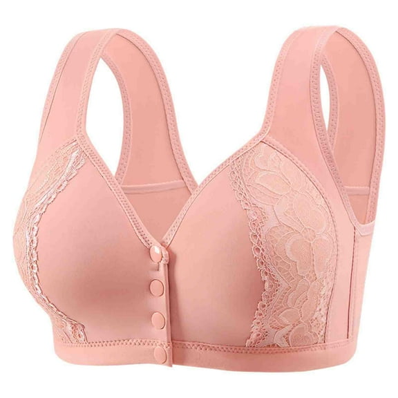 Fnooota Womens Bras Front Closure, Comfort Everyday Full Coverage Push-up Wireless Bras Hot Pink Size 38/85