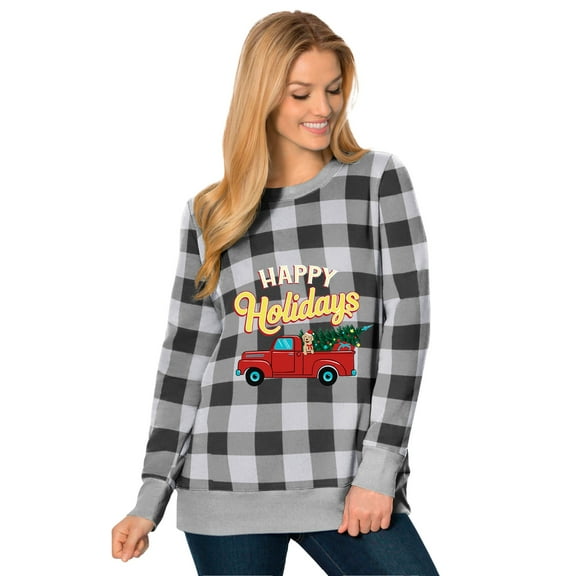 Woman Within Plus Size Fleece Holiday Sweatshirt