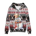 thumbnail image 4 of DISNIMO Christmas Hoodies for Women Snowman Floral Printed Hooded Sweatshirts Zip Up Jacket Coat Sport Sweatshirt with Pockets, XS, 4 of 5