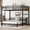Black & Walnut, variant on Eyisean Full XL Over Full XL Size Metal Bunk Bed, Heavy Duty Bunk Beds with Guardrail & Ladder, Space-Saving Separable Bed Frame with Vintage Wood-Colored, Modern Loft Bed/Platform Bed for Adults