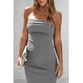 thumbnail image 3 of Vestido PRETTYGARDEN Strapless Gris Maxi Ajustado con Abertura Talle M, 3 of 8