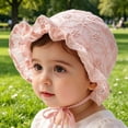 thumbnail image 2 of Tigivemen Infant Sun Hats for Boys Girls Summer Lace Bonnet Cap Hat Breathable Wide Brim Sunhats Pink Size 0-6 Months, 2 of 6