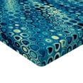 thumbnail image 2 of Ambesonne Fractal Fitted Sheet, Mosaic Geometric Style, Twin XL Size, Petrol Blue, 2 of 3