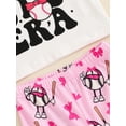 thumbnail image 6 of Suealasg Infant Newborn Girl 2Pcs Summer Outfits Letter Baseball Print Round Neck Short Sleeve T-Shirts Flare Pants 3 6 9 12 18 24 Months Baby Girl Baseball Clothes Set, 6 of 7