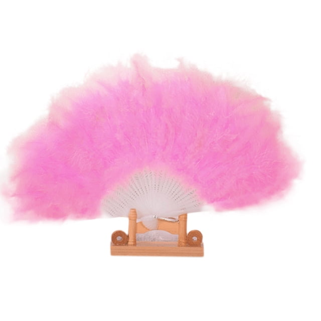 Calcomanía Decorativa Elegante Xihbxyly para Abanico de Mano Plegable con Plumas Grandes