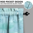 thumbnail image 5 of Kitchen Curtains 36 Inch Short - 3 Panel Set, Nautical Starfish Beach Seashell Mermaid Theme, Rod Pocket Window Curtain for Tropical Farmhouse, Easy Wash, 5 of 6