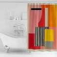 thumbnail image 4 of Extra Long Shower Curtain 72x96 Inch, Pink Red Orange Shower Curtain Waterproof Bathroom Decor Modern Abstract Oil Painted Geometric Fabric Bath Curtain Set Accessories with Hooks, 4 of 6