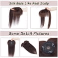 thumbnail image 6 of MY-LADY Hair Toppers for Women Real Human Hair with Bangs 3 Clip In Remy Topper Hairpiece for Thin Hair Natural Looking Hair Extensions 12inch #02 Dark Brown, 6 of 8