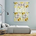 thumbnail image 6 of Sunflower Bee Kind Kitchen Curtains Valances and Tiers Set of 3 Vintage Yellow Floral Bees White Daisy Plant Linen Texture Tier Curtains and Valance with Rod Pocket for Small Windows, 27.5"x36", 6 of 9