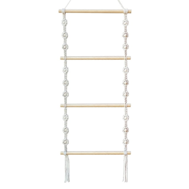 Hairpin Storage Rack Boho Style Classification Braided Hanging Tassel Space-saving Wood Hair Claw Clip Organizer Household Supply