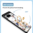 thumbnail image 2 of Feishell Compatible with Google Pixel 9 / 9 Pro Flower Pattern Case with Diamond Ring Holder Support Magnetic Car Mount,Shockproof Luxury Glossy Glass Slim Phone Case for Women Girls,C, 2 of 13