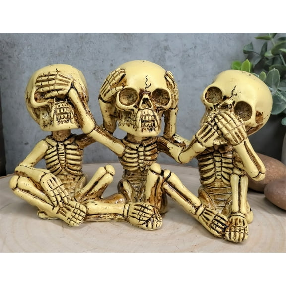 Ebros Gothic Alchemy See Hear Speak No Evil Skeletons Macabre Figurine Home Decor