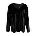 thumbnail image 5 of Gkeoshab Womens Tops Women's Loose Fit Velvet Top - Polyester Velour Pullover for Casual & Dressy Wear Black M, 5 of 8