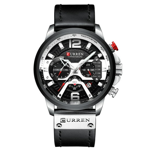 CURREN 8329 Quartz Watch Business Men Simple Sport Wristwatch Three Sub-Dials Calendar Second Minute 24 Hour Display 3ATM Waterproof Fashion Casual Male Watches Relogio Masculino